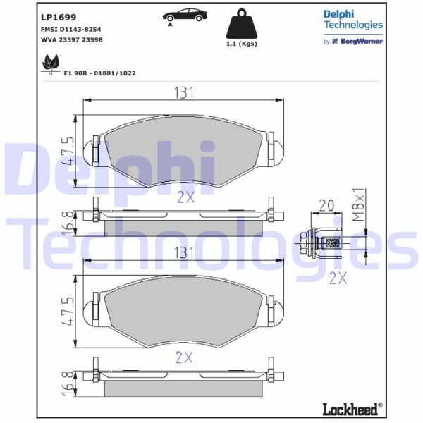 Peugeot 306 1993-2003 Arası 1.4 SL, 1.4 Delphi Marka Ön Balata