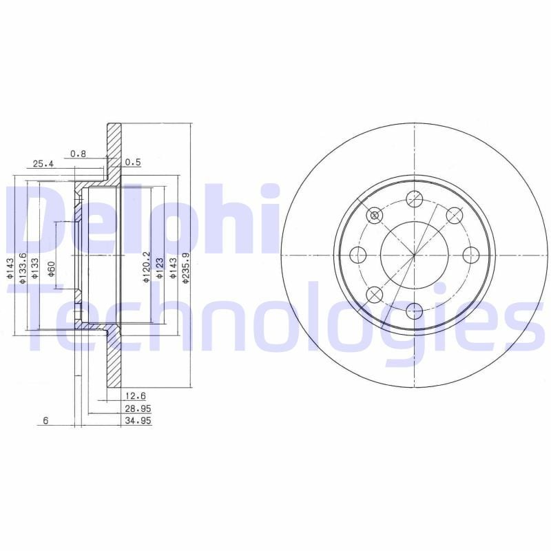 Opel Corsa 1982-1993 Arası 1.5 TD Delphi Marka Ön Fren Diski