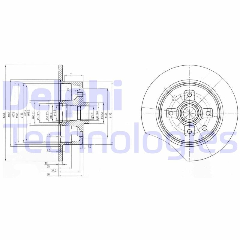 Opel Ascona 1981-1988 Arası 2.0 i GT Delphi Marka Arka Fren Diski