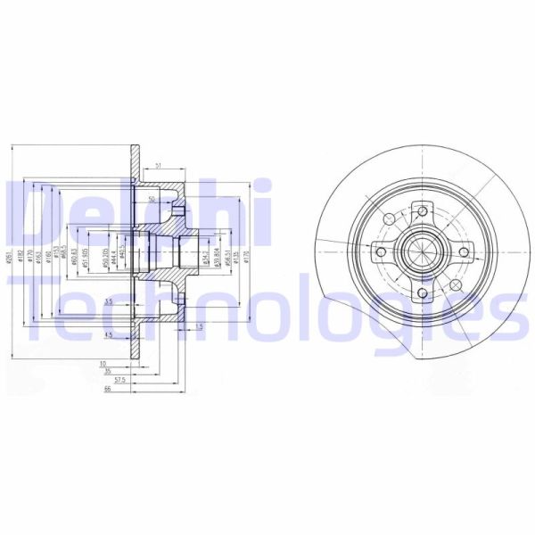 Opel Ascona 1981-1988 Arası 2.0 i GT Delphi Marka Arka Fren Diski