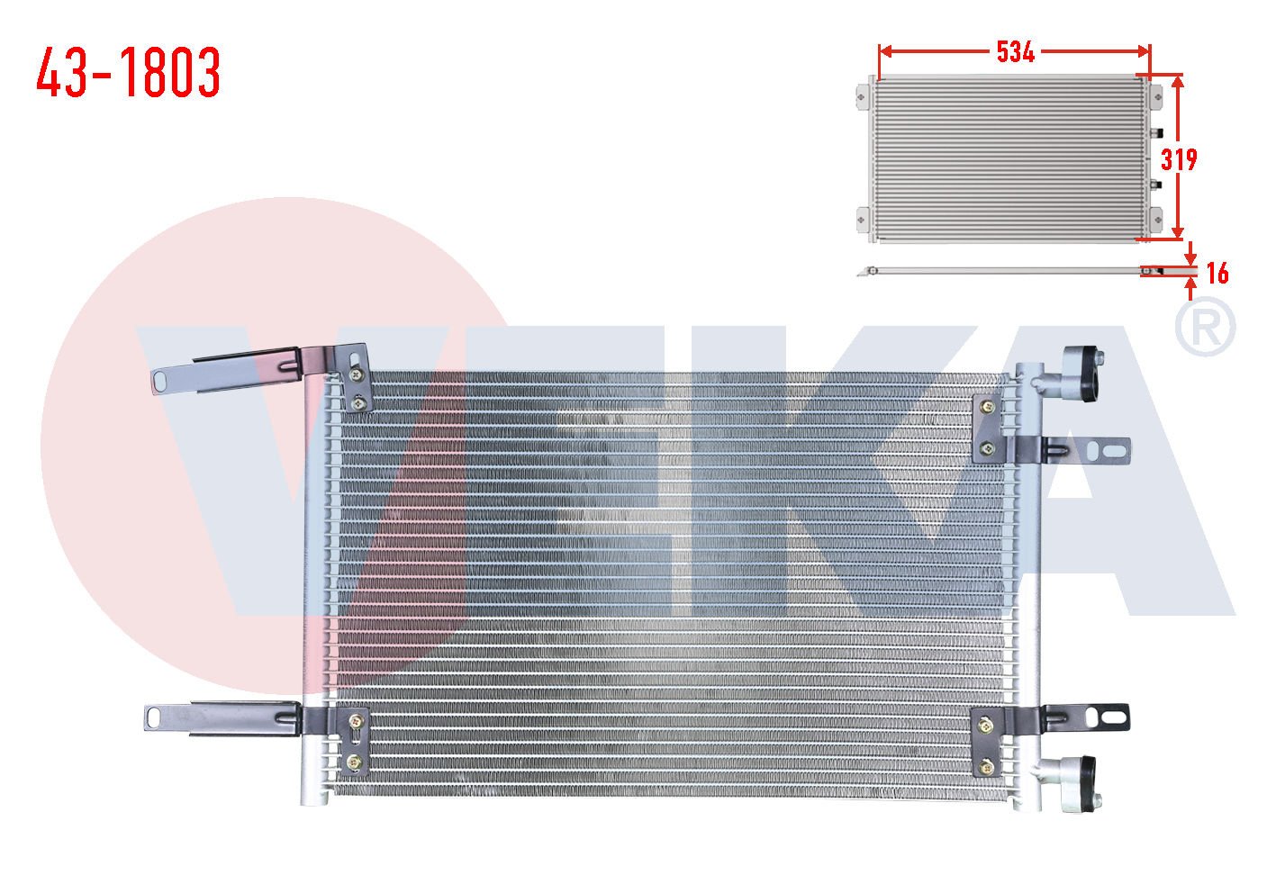 Doblo 1.9D Klima Radyatörü Veka 43-1803