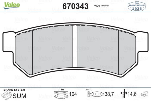 Chevrolet Nubira 2005-2011 Arası 1.6 Valeo Marka Arka Balata