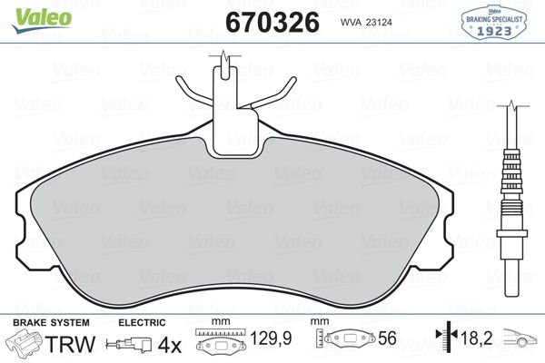 Peugeot 306 1993-2003 Arası 1.4, 1.8, 1.4 SL, 1.6 SR Valeo Marka Ön Balata