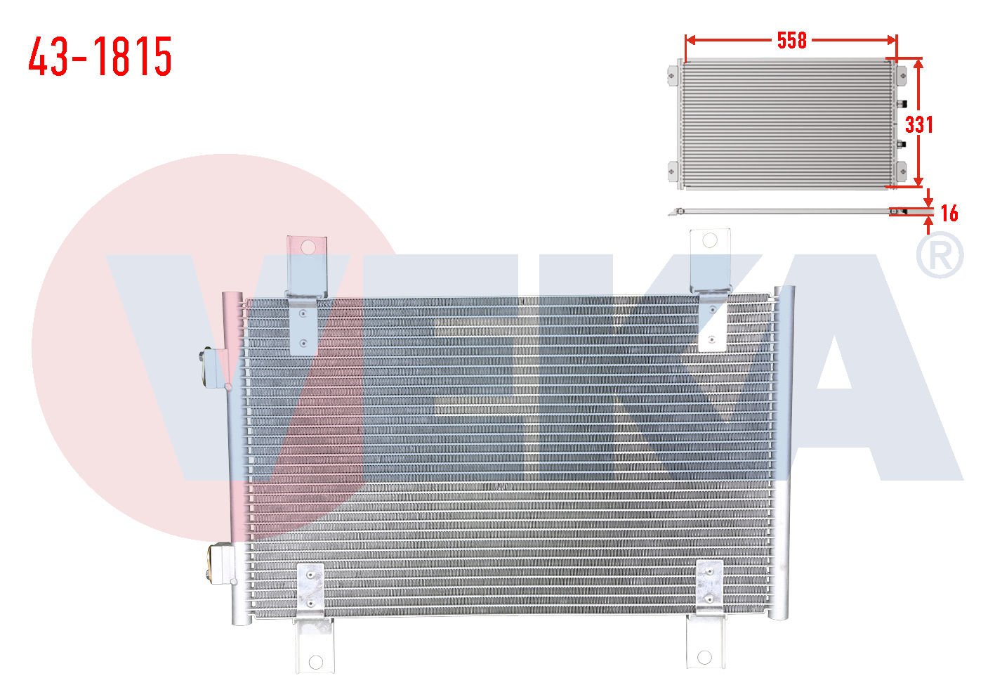 Ducato II 02-06 2.8 JTD Klima Radyatörü Veka 43-1815