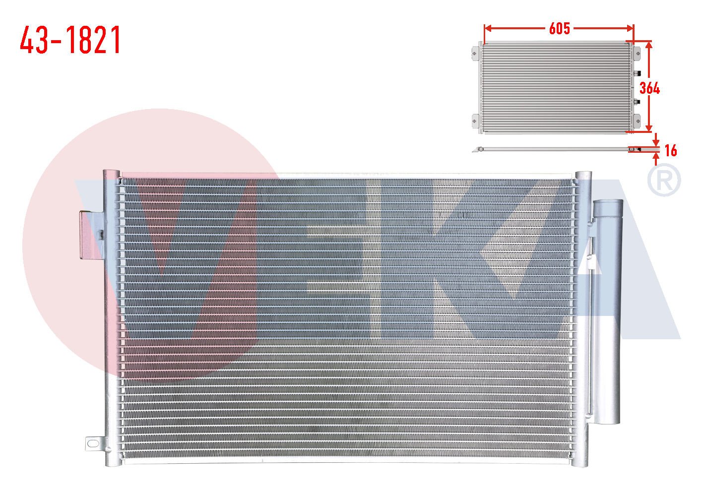 Egea 1.4 Fire Klima Radyatörü (Brazing) Veka 43-1821