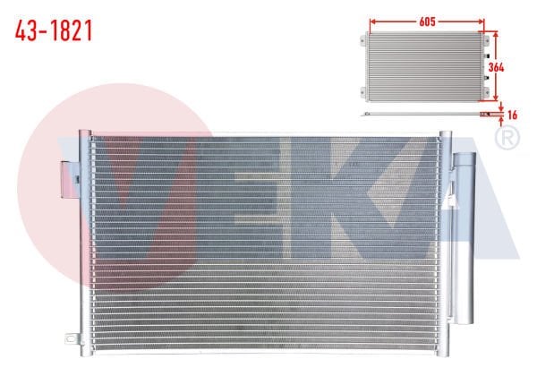 Egea 1.4 Fire Klima Radyatörü (Brazing) Veka 43-1821