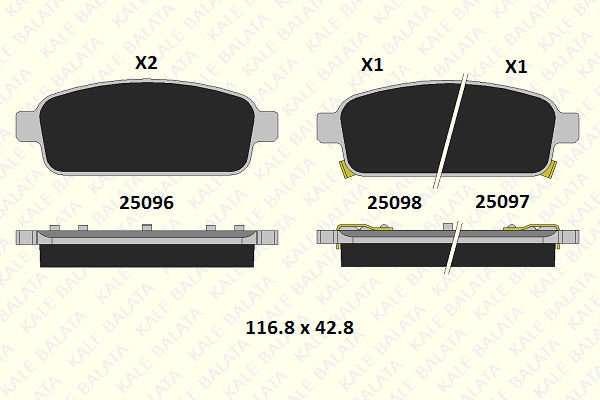 Opel Astra 2010-2015 Arası 1.4, 1.7 CDTI, 1.3 CDTI, 1.6, 1.6 Turbo, 1.4 Turbo, 2.0 CDTI Kale Marka Arka Balata