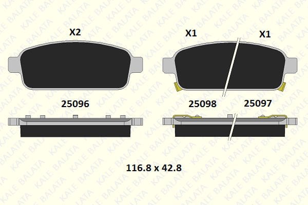 Opel Astra 2010-2015 Arası 1.4, 1.7 CDTI, 1.3 CDTI, 1.6, 1.6 Turbo, 1.4 Turbo, 2.0 CDTI Kale Marka Arka Balata