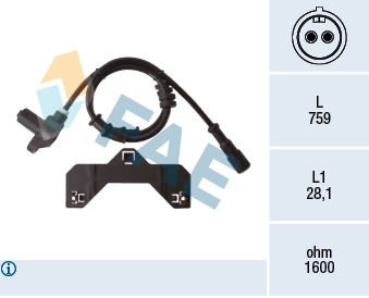Opel Vectra 1995-2004 Arası 1.6 i 16V FAE Marka Ön Abs Sensörü