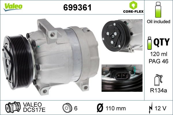Renault Megane 1995-2004 Arası 1.9 D Eco Valeo Marka Klima Kompresörü