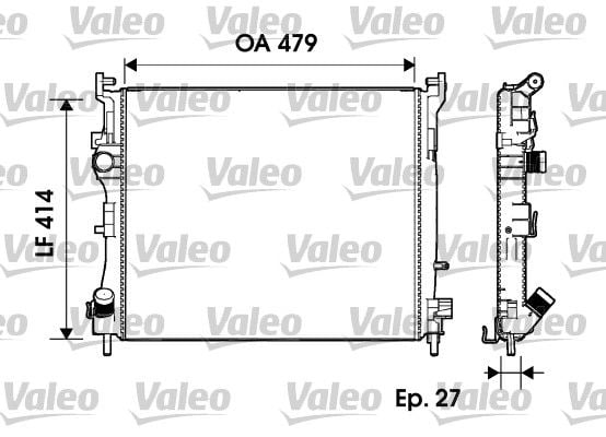 Renault Symbol 2008-2012 Arası 1.6 16V, 1.5 dCi Valeo Marka Su Radyatörü