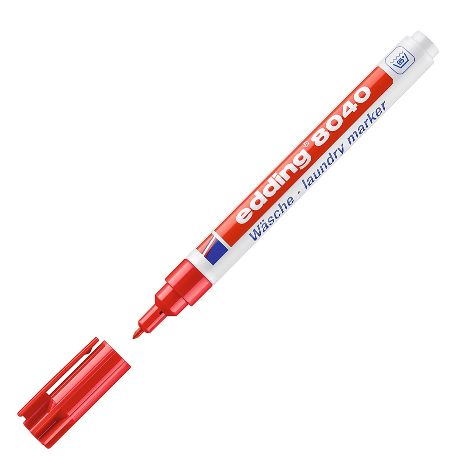 Edding 8040 Çamaşır Kalemi, Yuvarlak Uç, 1 mm, Kırmızı