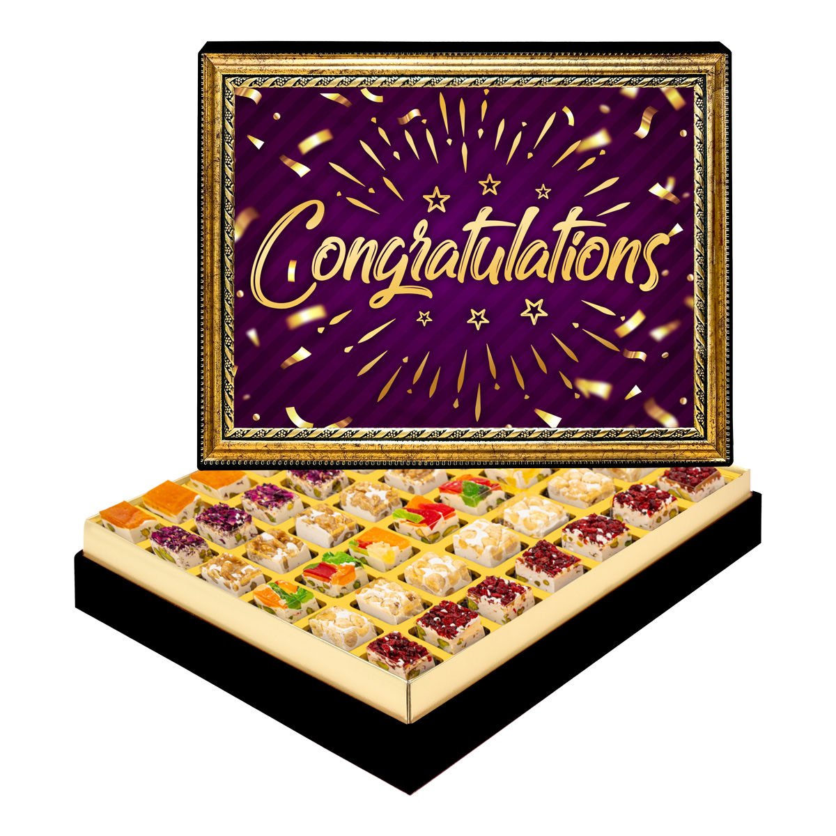 Congratulations Çerçeveli Tablo Kutuda Çerezli Nugat