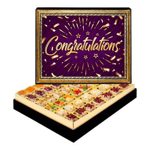 Congratulations Çerçeveli Tablo Kutuda Çerezli Nugat