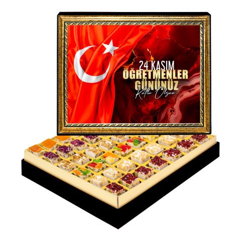 24 Kasım Çerçeveli Tablo Kutuda Çerezli Nugat