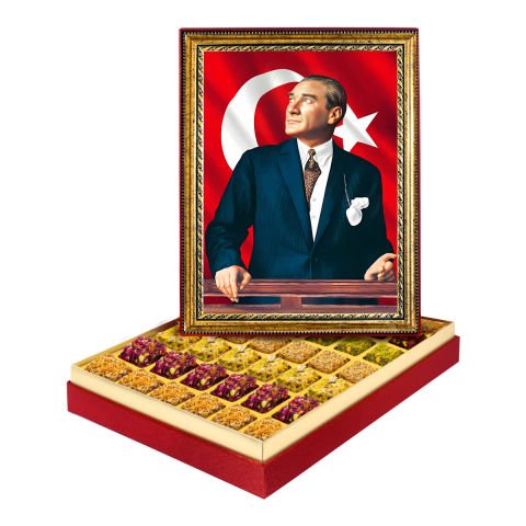 Atatürk Portresi Çerçeveli Tablo Kutuda Lokum