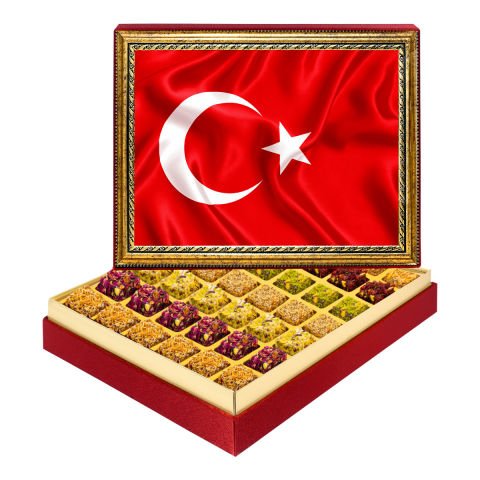 Türk Bayrağı Çerçeveli Tablo Kutuda Lokum