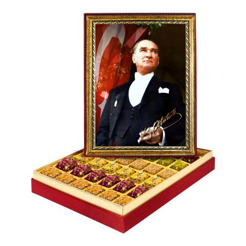 Atatürk ve İmzası Çerçeveli Tablo Kutuda Lokum