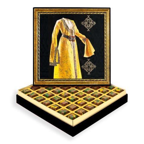 Etnik Kaftan Çerçeveli Tablo Kutuda Dubai Çikolatası