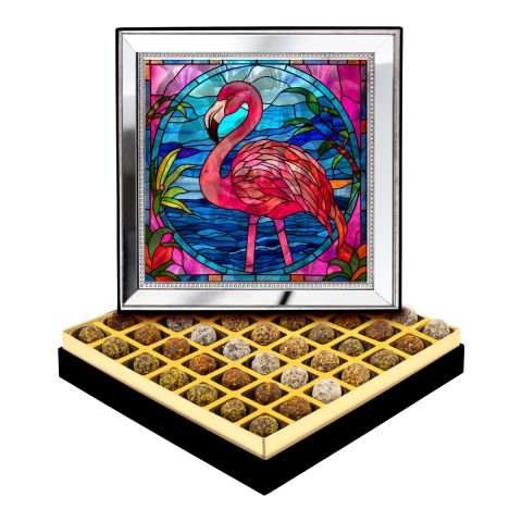 Ayna Çerçeveli Flamingo Kutuda Şeker İlavesiz Lokma