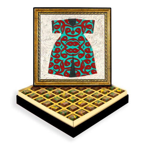Vavlı Kaftan Çerçeveli Tablo Kutuda Dubai Çikolatası