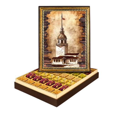 Eskitme Kız Kulesi Çerçeveli Tablo Kutuda Lokum