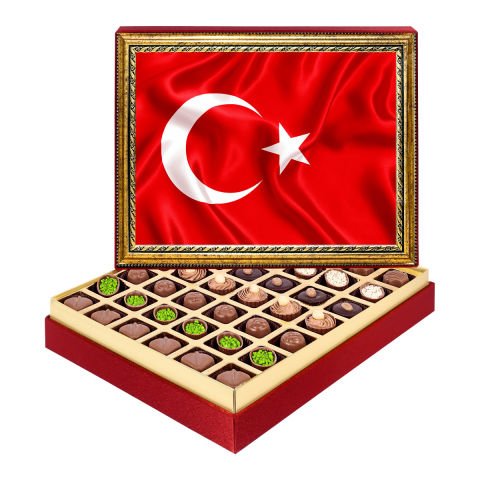 Türk Bayrağı Çerçeveli Tablo Kutu Spesiyal Çikolatalı