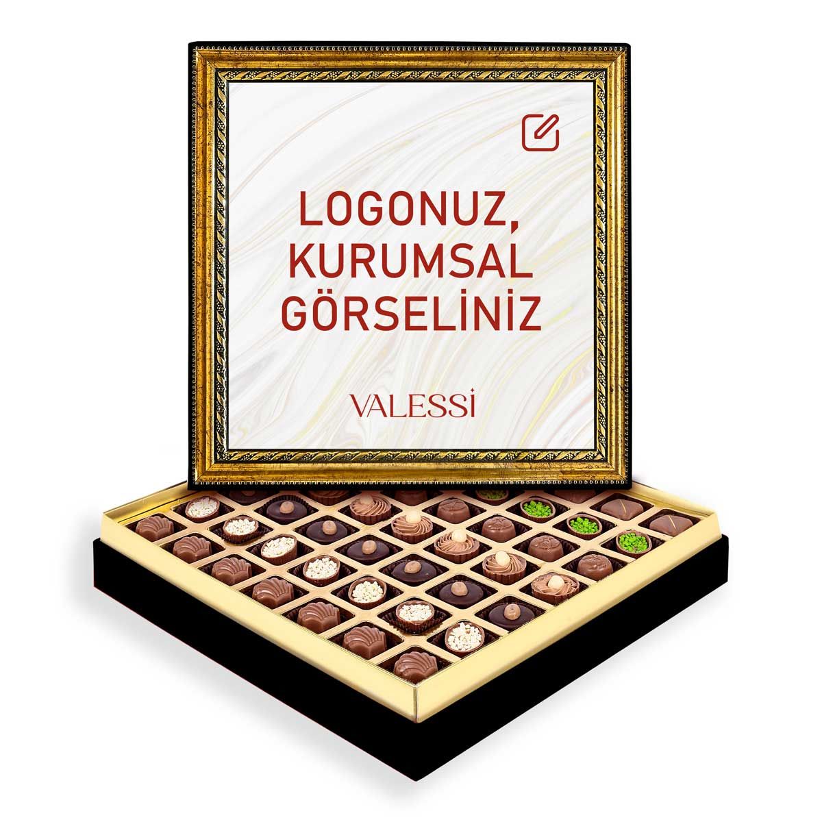 Kişiye Özel Tablo Kutuda Spesiyal Çikolata Büyük Boy (600 gr.)