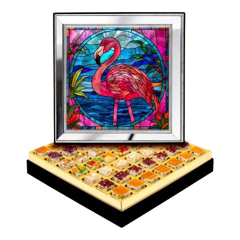 Ayna Çerçeveli Flamingo Kutuda Çerezli Nugat