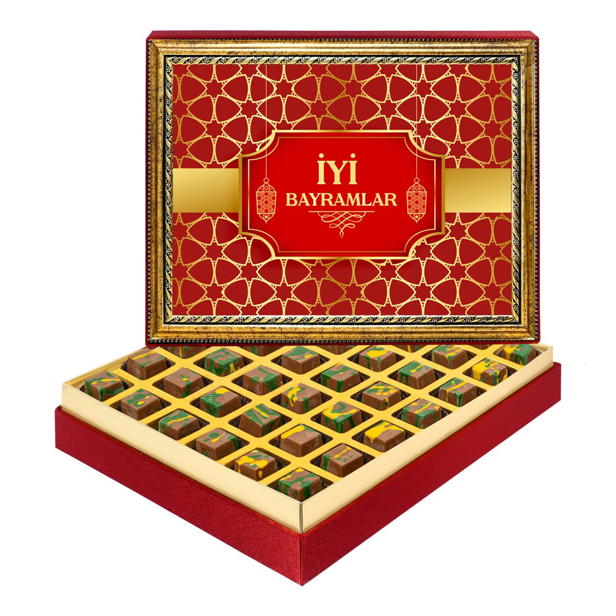 İyi Bayramlar Çerçeveli Tablo Kutuda Dubai Çikolatası