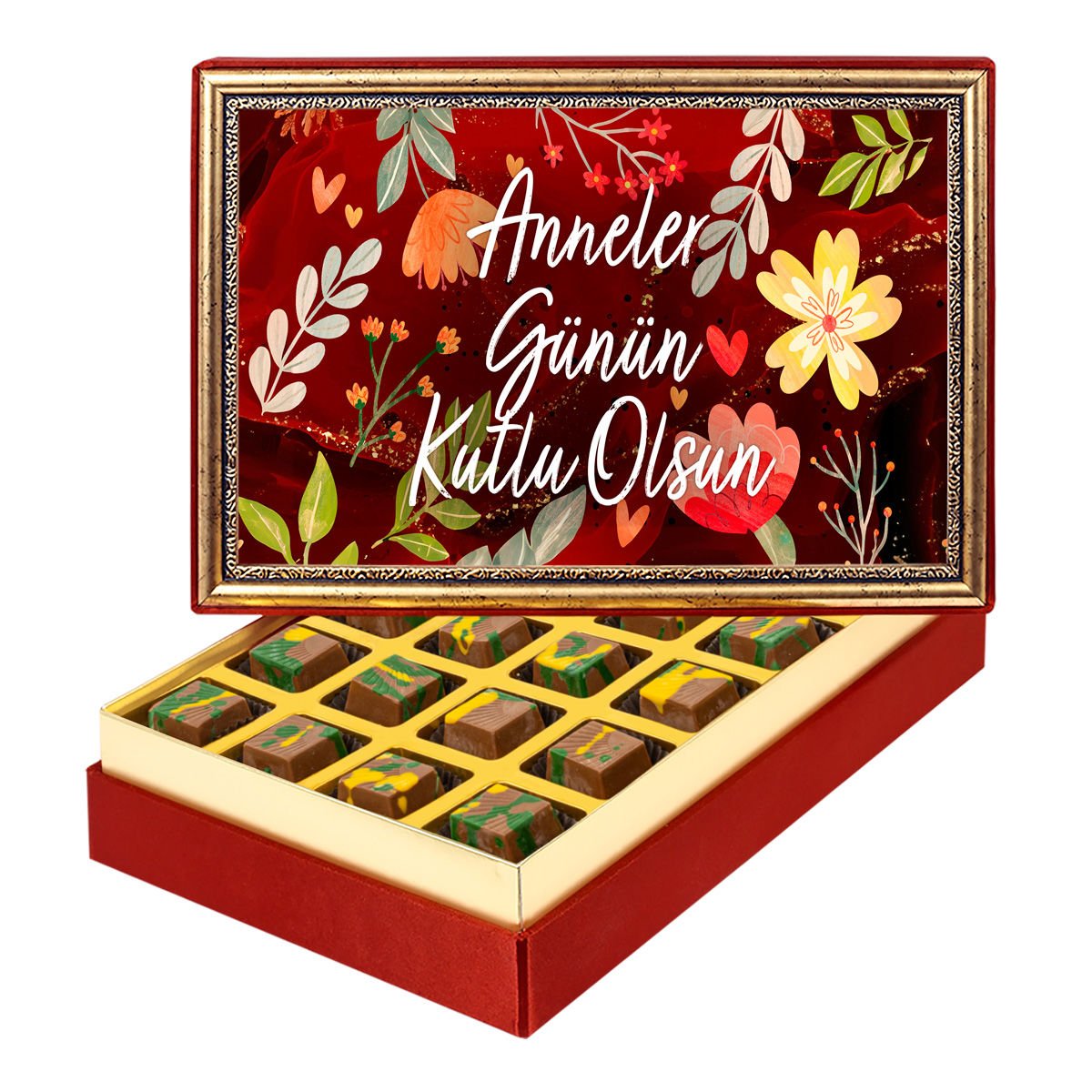 Anneler Günü Çerçeveli Tablo Kutuda Dubai Çikolatası Orta Boy (300 g)
