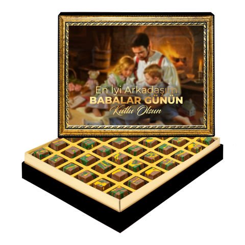 Baba Kucağı Çerçeveli Tablo Kutuda Dubai Çikolatası
