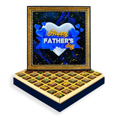 Happy Father's Day Çerçeveli Tablo Kutuda Dubai Çikolatası