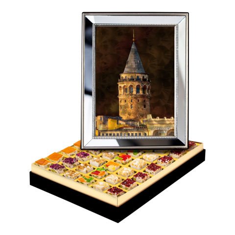 Ayna Çerçeveli Galata Kulesi Kutuda Çerezli Nugat