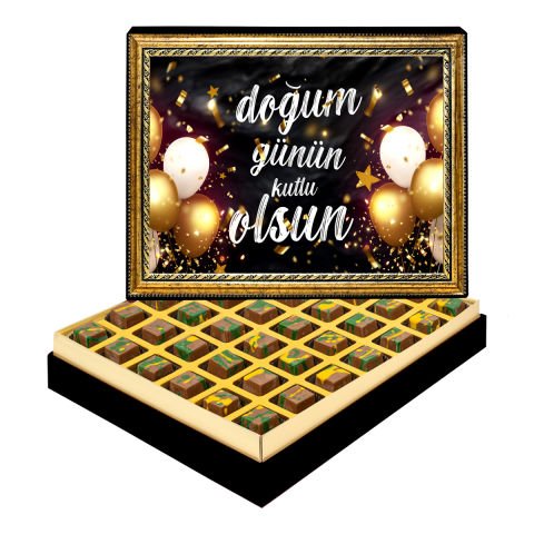 Doğum Günü Çerçeveli Tablo Kutuda Dubai Çikolatası