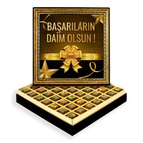 Başarıların Daim Olsun Çerçeveli Tablo Kutuda Dubai Çikolatası