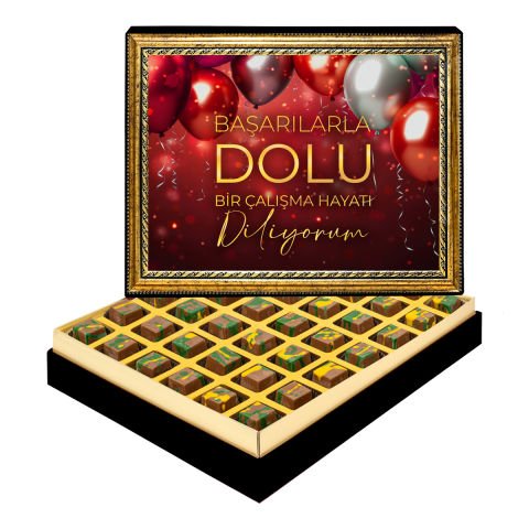Başarılarla Dolu Çerçeveli Tablo Kutuda Dubai Çikolatası