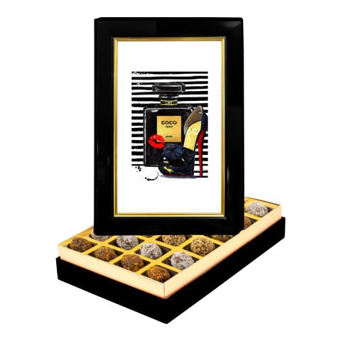 Modern Çerçeveli Parfüm Kutuda Şeker İlavesiz Lokma Orta Boy (430 g)