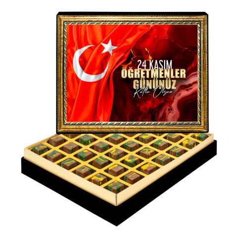 24 Kasım Çerçeveli Tablo Kutuda Dubai Çikolatası