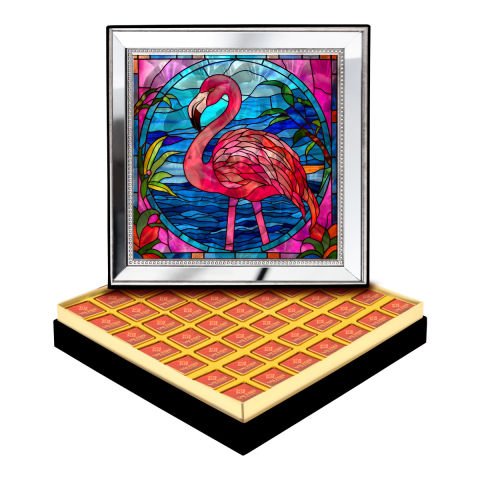 Ayna Çerçeveli Flamingo Kutuda Logolu Çikolata