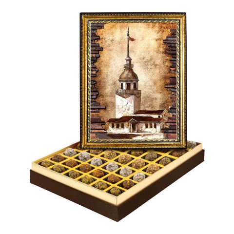 Eskitme Kız Kulesi Çerçeveli Tablo Kutuda Şeker İlavesiz Lokma
