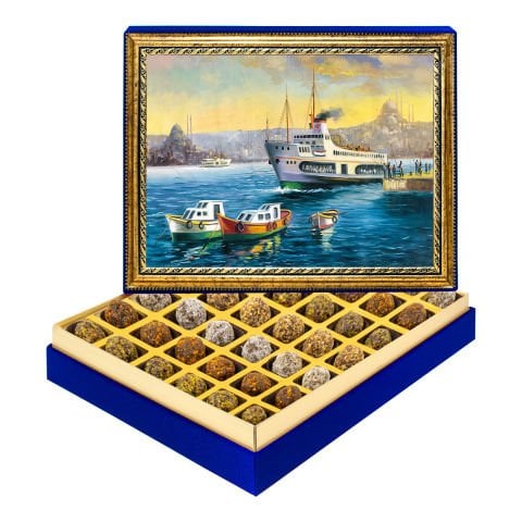 Boğazda Vapur Çerçeveli Tablo Kutuda Şeker İlavesiz Lokma