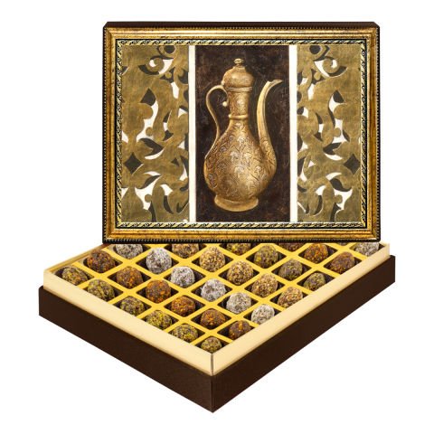 Desenli İbrik Çerçeveli Tablo Kutuda Şeker İlavesiz Lokma