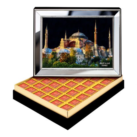 Ayna Çerçeveli Ayasofya Camii Kutuda Logolu Çikolata