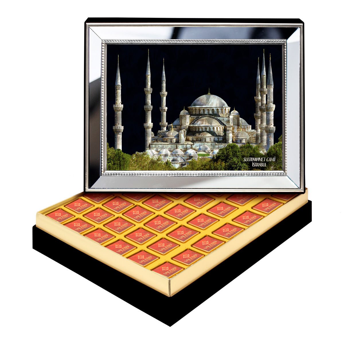 Ayna Çerçeveli Sultanahmet Camii Kutuda Logolu Çikolata