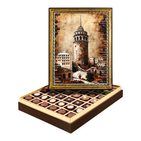 Eskitme Galata Kulesi Çerçeveli Tablo Kutu