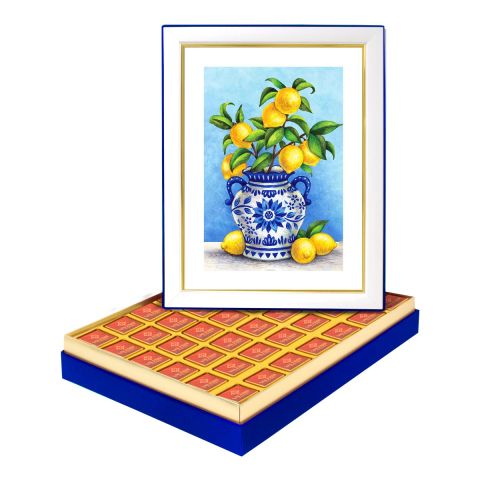 Modern Çerçeveli Limon Ağacı Kutuda Logolu Çikolata