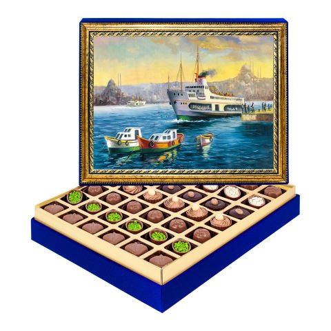 Boğazda Vapur Çerçeveli Tablo Kutu