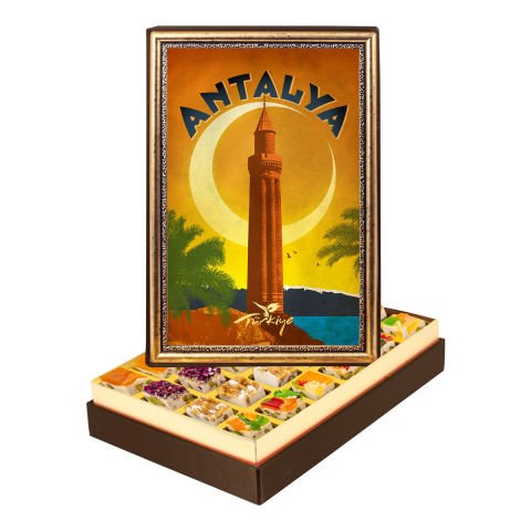 Antalya  Çerçeveli Tablo Kutuda Çerezli Nugat Orta Boy (410 g)