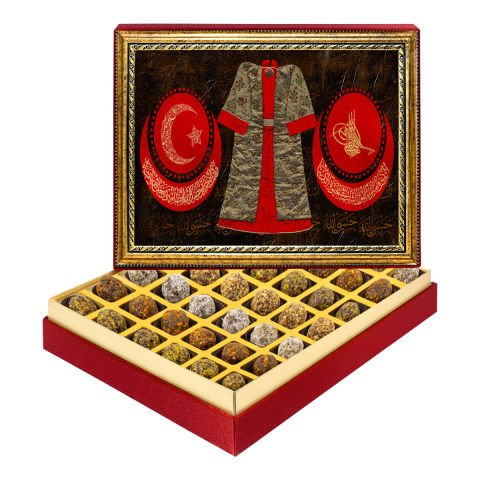 Bayraklı Kaftan Çerçeveli Tablo Kutuda Şeker İlavesiz Lokma